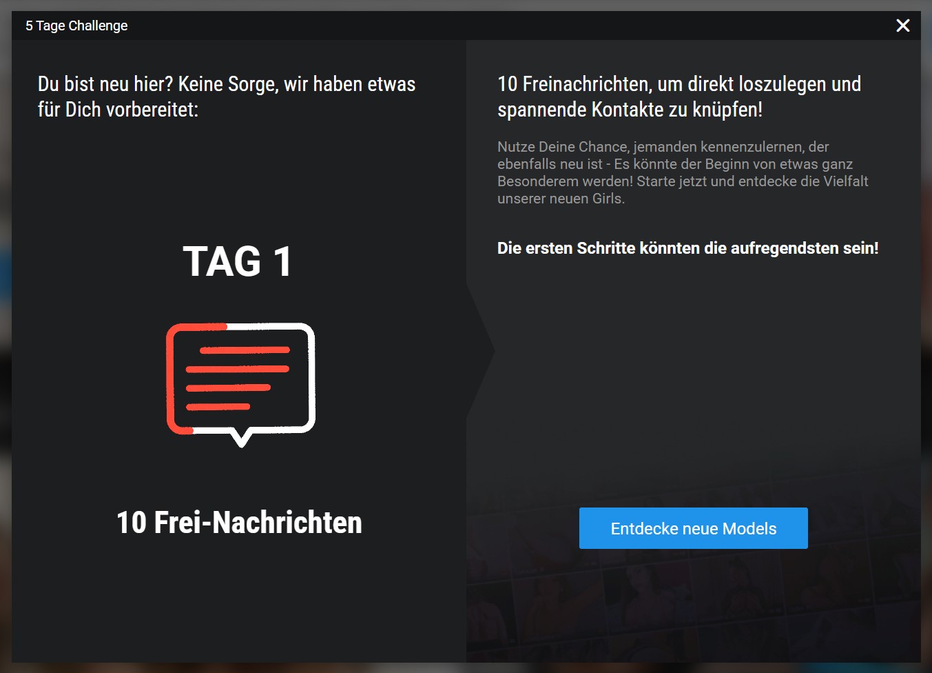 Visit-X 5 Tage Challenge – Tag 1 – 10 Frei-Nachrichten