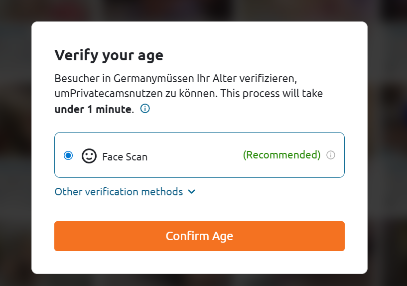 Chaturbate Altersverifikation Popup Deutschland